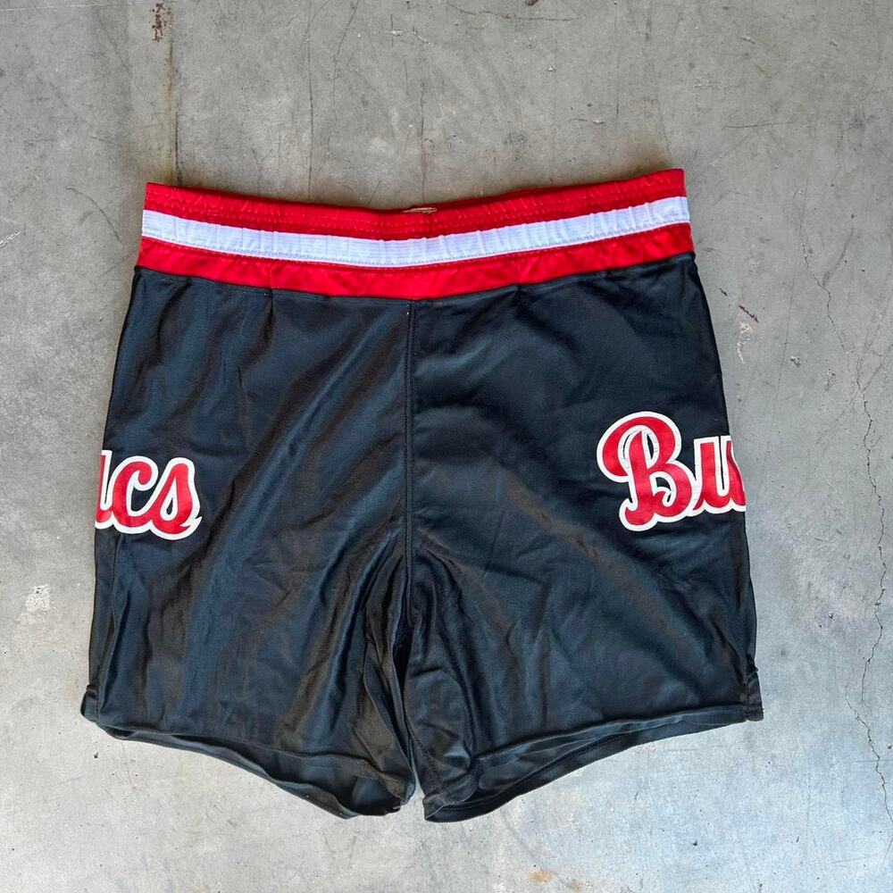 Black and red vintage tampa bay shorts